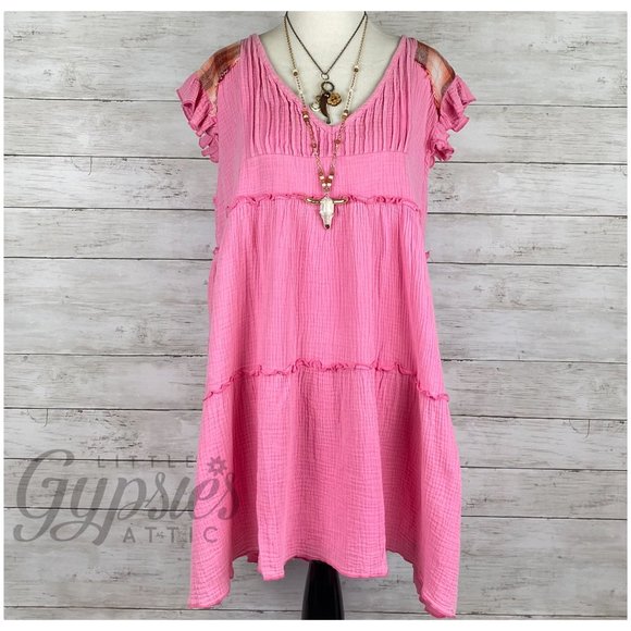 POL Baby Doll Grunge Double Gauze Mini Dress - Picture 4 of 14